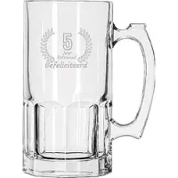 Libbey Gegraveerde Bierpul 1ltr Gefeliciteerd 5 jaar getrouwd