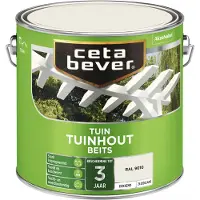 Cetabever Tuinhoutbeits dekkend wit RAL 9010 2,5 l