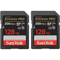 SanDisk 128GB SDXC Extreme Pro UHS-I U3 V30 200MB/s geheugenkaart - Rescue Pro DL 2Y - 2-pack