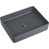 Guido Gusto Wastafel Elena 50x40x11cm mat antraciet inclusief afvoerplug