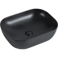 Guido Gusto Wastafel Julia 50x40x14cm mat zwart inclusief afvoerplug