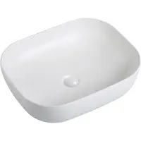 Guido Gusto Wastafel Julia 50x40x14cm mat wit inclusief afvoerplug