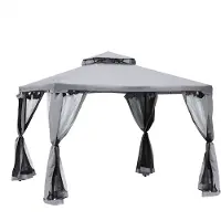 Outsunny Tuinpaviljoen Paviljoen feesttent partytent tuintent met 4 x zijwanden 3 x 3 m 84C-133