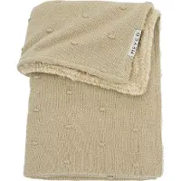 Meyco Baby Mini Knots teddy wiegdeken - sand - 75x100cm - 2.0 TOG