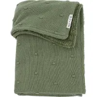Meyco reversible baby ledikantdeken Mini Knots Teddy 100x150 cm Forest Green unisex
