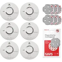 Fireangel ST-622 Rookmelderset + magnetische montagesets 6-pack - 10 jaar batterij
