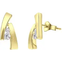 Lucardi Oorbellen goud / transparant