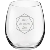 Royal Leerdam Gegraveerde Drinkglas 39cl voor de beste Zus in hexagon