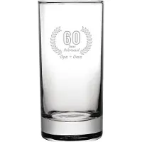 Fusion Gegraveerde Longdrinkglas 28,5cl Opa + Oma 60 jaar getrouwd