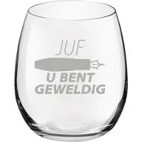 Royal Leerdam Gegraveerde Drinkglas 39cl Juf u bent geweldig