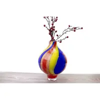 Loranto Glazen Vaas - Vaas Glas - Bloemenvaas - Design Vaas van Glas Rainbow Sphere