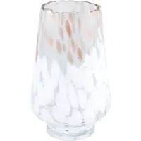 Ptmd collection PTMD Windlicht Angelina - 14x14x22 cm - Glas - Wit