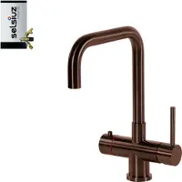 Selsiuz Inox kokend water kraan met titanium combi extra boiler en U-uitloopkraan copper