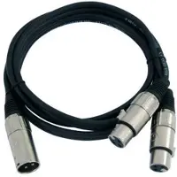 Omnitronic Adapterkabel XLR(M)/2xXLR(F) 1,5m sw