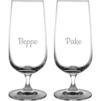 Fusion Gegraveerde bierglas op voet 41cl Pake & Beppe