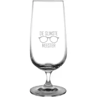 Fusion Gegraveerde bierglas op voet 41cl De slimste meester