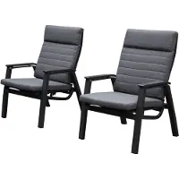 AVH-Collectie Monaco lounge balkonset 2 delig verstelbaar antraciet aluminium
