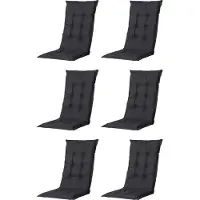 Madison - Tuinkussen - Universeel - Hoge Rug - 6 st. - Basic Black - 120x46cm - Zwart - Tuinstoelkussens - Standenstoel