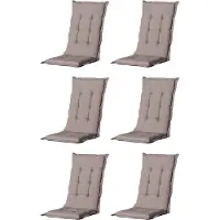 Madison - Tuinkussen - Universeel - Hoge Rug - 6 st. - Basic Taupe - 120x46cm - Taupe - Tuinstoelkussens - Standenstoel