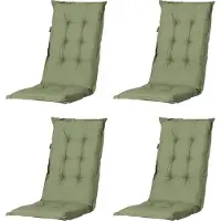 Madison - Tuinkussen - Universeel - Lage Rug - 4 st. - Basic Green - 105x50cm - Groen - Tuinstoelkussens - Standenstoel