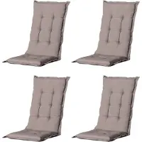 Madison - Tuinkussen - Universeel - Hoge Rug - 4 st. - Basic Taupe - 123x50cm - Taupe - Tuinstoelkussens - Standenstoel