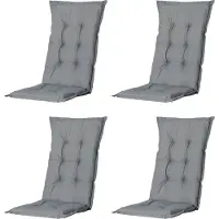 Madison - Tuinkussen - Universeel - Lage Rug - 4 st. - Basic Grey - 105x50cm - Grijs - Tuinstoelkussens - Standenstoel