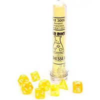 Chessex Borealis Polyhedral Canary/White Luminary Dobbelsteen Set (7 stuks)