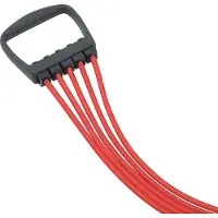 Deuser Elastische trainingsband, geschikt voor fitness, training en sport, met verstelbare weerstand van 15-75 kg, kleur: rood