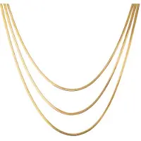 Club Manhattan ketting Triple Layered Snake goudkleurig female