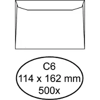 Quantore - Envelop bank C6 114x162mm wit 500 stuks