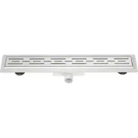 Guido Gusto Mat wit RVS Douchegoot compleet met flens 100x7x6,7cm Standaard rooster