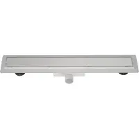 Guido Gusto Mat wit RVS Douchegoot compleet met flens 60x7x6,7cm gesloten rooster