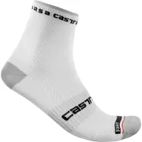 Castelli Fietssok Rosso Corsa Pro 9 Sock White-Schoenmaat 36 - 39