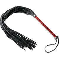 Zado Leren zweep rood/zwart
