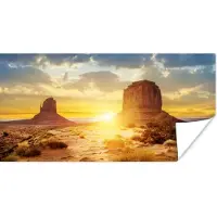 PosterMonkey Poster Zonsondergang - Rots - Landschap - Horizon - 150x75 cm