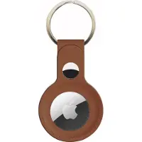 Swissten Apple Airtag Sleutelhanger - Leer - Bruin