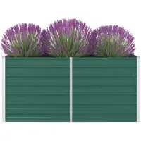 vidaXL Plantenbak verhoogd 160x80x77 cm gegalvaniseerd staal groen