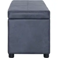 vidaXL Bankje met opbergvak 116 cm kunstsuède grijs