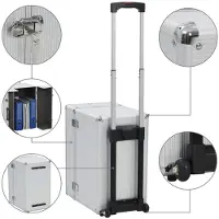 vidaXL Pilotentrolley 47x39x27 cm aluminium zilverkleurig