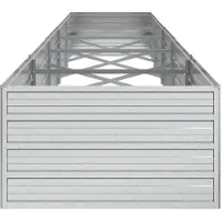 vidaXL Plantenbak verhoogd 400x80x45 cm gegalvaniseerd staal zilver