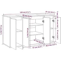 vidaXL Dressoir 120x41x75 cm bewerkt hout zwart