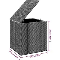 vidaXL Tuinbox 100x97,5x104 cm polyetheen rattan grijs