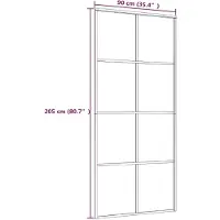 vidaXL Schuifdeur 90x205 cm mat ESG-glas en aluminium wit