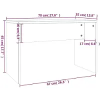 vidaXL Kaptafelkruk 70x35x45 cm bewerkt hout hoogglans wit
