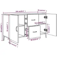 vidaXL Dressoir, wit, 100x36x60 cm, houtvezel
