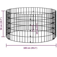 vidaXL Gabion paal rond Ø100x50 cm gegalvaniseerd staal