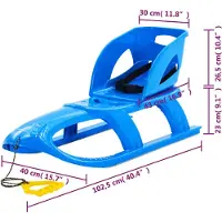 vidaXL Sled met rugleuning, blauw, 102,5x40x23 cm, polypropyleen