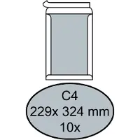 Quantore - Envelop bordrug C4 229x324mm zelfkl. wit 10 stuks | Pak a 10 stuk | 15 stuks