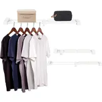 Springos Kast Organizer | Kleding Organizer | Kledingrek | Verstelbaar | 10 x 55 cm | Wit