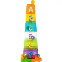 Chicco Apilable Super Tower Pyramid With 6 Cubes And 4 Balls 30x62x30 Cm Veelkleurig Kinderen